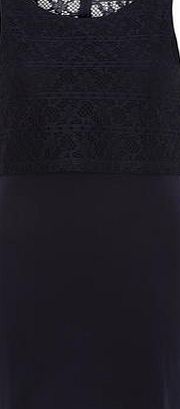 Dorothy Perkins Womens Navy Lace Overlay Tunic- Navy DP56425023