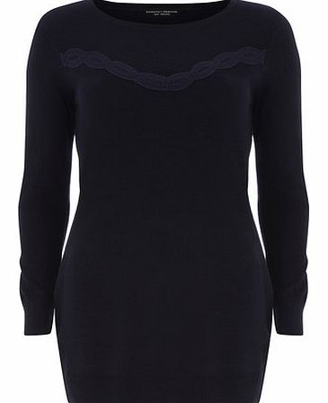 Dorothy Perkins Womens Navy Lace Yoke Tunic- Navy DP55144704
