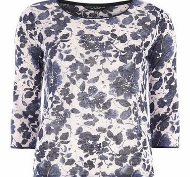 Dorothy Perkins Womens Navy/Pink Floral Bling Top- Navy DP56393883