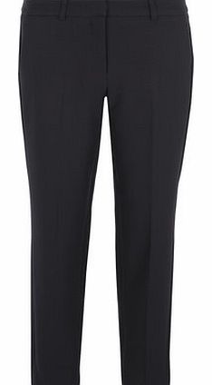 Dorothy Perkins Womens Navy Pique Ankle Grazer Trousers- Navy
