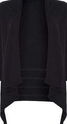 Dorothy Perkins Womens Navy Pointelle Waterfall Cardigan- Blue