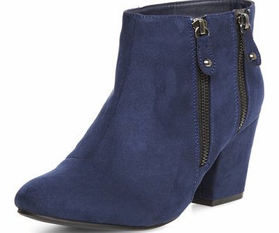 Dorothy Perkins Womens Navy side zip ankle boots- Navy DP22243771