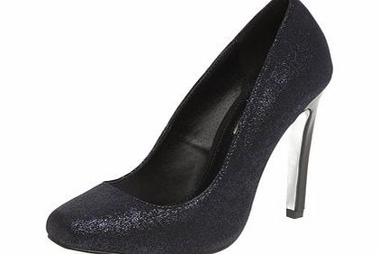 Dorothy Perkins Womens Navy square toe high court shoes- Navy