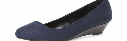 Dorothy Perkins Womens Navy suedette low wedge court shoes- Navy