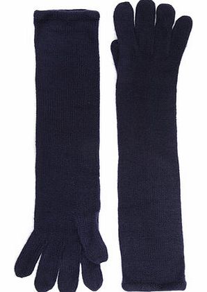 Dorothy Perkins Womens Navy Supersoft Long Gloves- Blue DP11135523