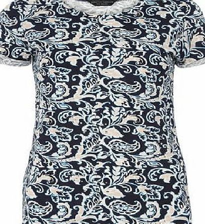 Dorothy Perkins Womens Navy Tapestry Bling Tee- Navy DP56403723