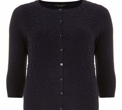 Dorothy Perkins Womens Navy textured front cardigan- Navy