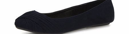 Dorothy Perkins Womens Navy wide fit pleated pumps- Blue