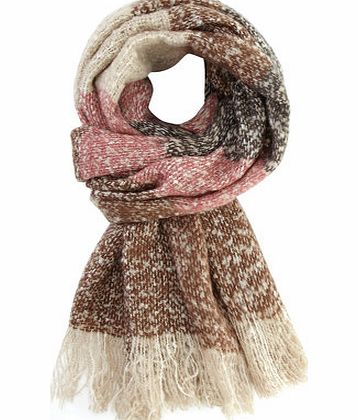 Dorothy Perkins Womens Neutral and Pink Boucle Blanket Scarf-