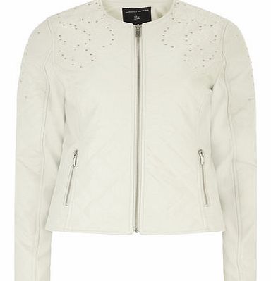 Dorothy Perkins Womens Neutral Embellished Jacket- White