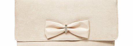Dorothy Perkins Womens Nude bow front clutch bag- White DP18393383