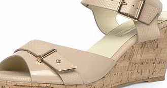 Dorothy Perkins Womens Nude buckle wedge sandals- Nude DP22306735