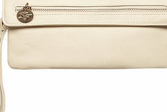 Dorothy Perkins Womens Nude foldover wristlet clutch bag- White