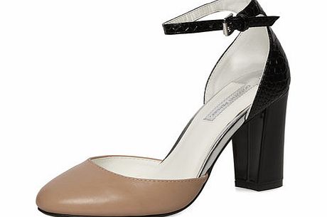 Dorothy Perkins Womens Nude high 2-part court shoes- Nude