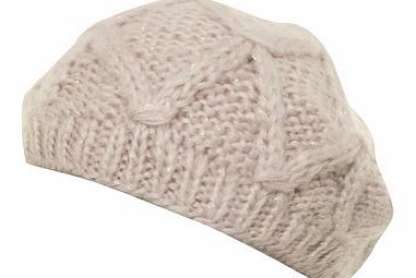Dorothy Perkins Womens Nude Knitted Beret Hat- White DP11129435