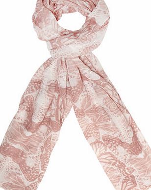 Dorothy Perkins Womens Nude Mirror Butterfly Wings Scarf- White