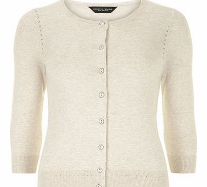 Womens Oat Crew Neck Cardigan- Cream DP55135982