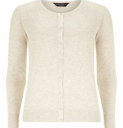Dorothy Perkins Womens Oat crew neck cardigan- Cream DP55142633