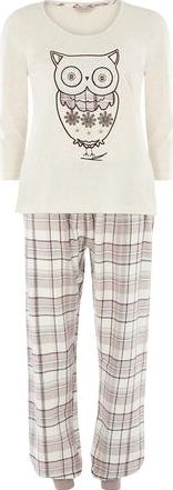 Dorothy Perkins, 1134[^]262015000710799 Womens Oat Folk Owl Pyajama Set- Beige DP33108182