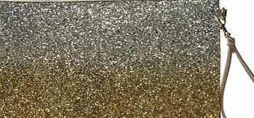 Dorothy Perkins Womens Ombre glitter clutch- Gold DP18416042