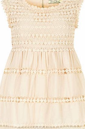 Dorothy Perkins Womens Orien Love Beige Square Lace Prom Tunic-
