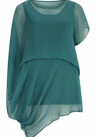 Dorothy Perkins Womens Orien Love Blue Draped Asymmetric Tunic-