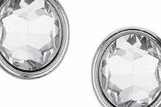 Dorothy Perkins Womens Oval Crystal Stone Clip On- Clear