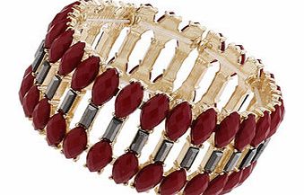 Dorothy Perkins Womens Oval Stone Stretch Bracelet- Gold