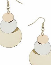 Dorothy Perkins Womens Overlapped Disc Earring- Gold DP49815777