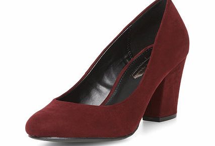 Dorothy Perkins Womens Oxblood block heel court shoes- Oxblood