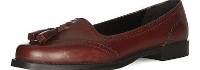 Dorothy Perkins Womens Oxblood leather loafers- Oxblood DP35224632