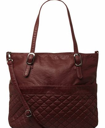 Dorothy Perkins Womens Oxblood wash quilted shopper bag- Red