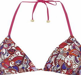 Dorothy Perkins Womens Paisley Print Triangle Bikini Top- Multi