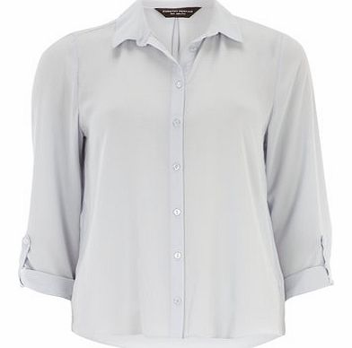 Dorothy Perkins Womens Pale Blue Rollsleeve shirt- Pale Blue