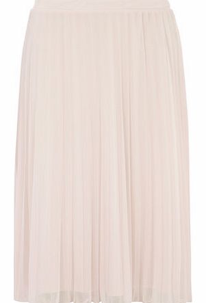 Dorothy Perkins Womens Pale Pink Mesh Pleat Midi Skirt- Pink