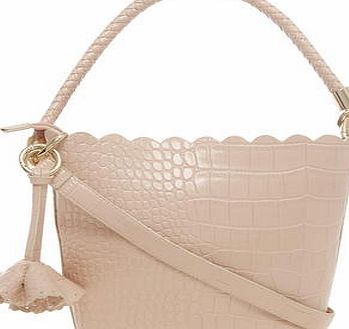 Dorothy Perkins Womens Pale pink scallop bucket bag- Pink