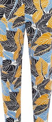 Dorothy Perkins Womens Palm Leaf Printed Crop Trousers- Orange