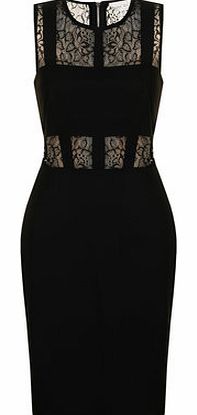 Dorothy Perkins Womens Paper Dolls Black Lace Cut Out Dress-