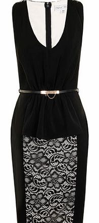 Dorothy Perkins Womens Paper Dolls Black lace peplum dress-