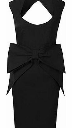 Womens Paper Dolls Black sleeveless large bow