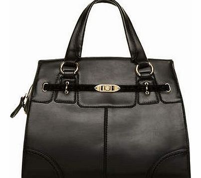 Dorothy Perkins Womens Paper Dolls Black Stitch Detail Tote Bag-