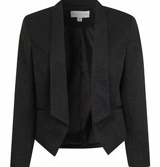 Womens Paper Dolls Black Textured Blazer- Black