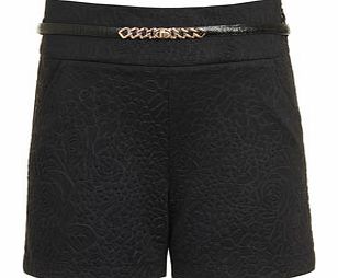 Dorothy Perkins Womens Paper Dolls Black Textured City Short-