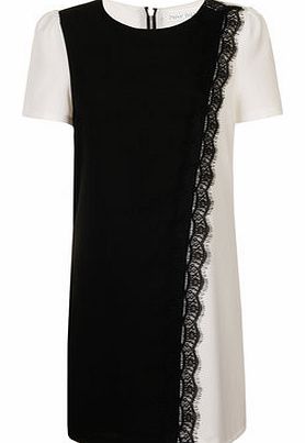 Dorothy Perkins Womens Paper Dolls Black Two Tone Shift Dress-