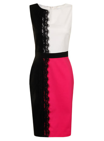 Dorothy Perkins Womens Paper Dolls Black White Pink Lace Dress-