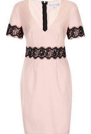 Dorothy Perkins Womens Paper Dolls Blush and Black Lace Trim