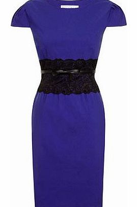 Dorothy Perkins Womens Paper Dolls Cobalt lace middle dress-
