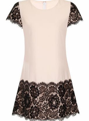 Dorothy Perkins Womens Paper Dolls Cream and Black Lace Dress-