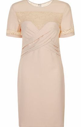 Dorothy Perkins Womens Paper Dolls Cream Pleated Lace Dress-