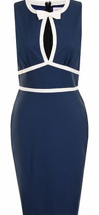 Womens Paper Dolls Navy and cream bow dress-